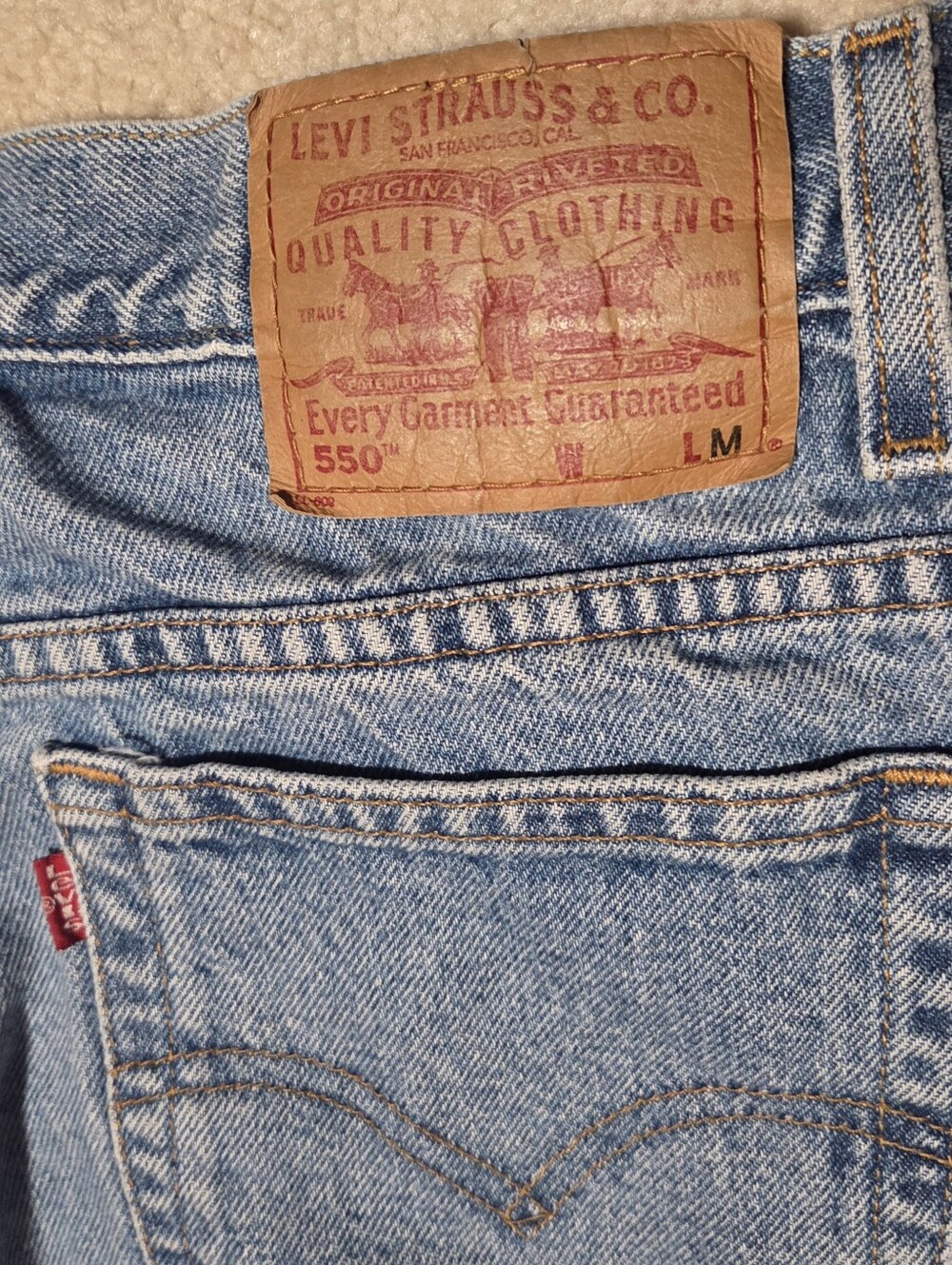 Vintage Y2K 2000s Levi’s 550 Mom Relaxed Fit Tapered Denim Jeans Womens Size 14M - Picture 5 of 8
